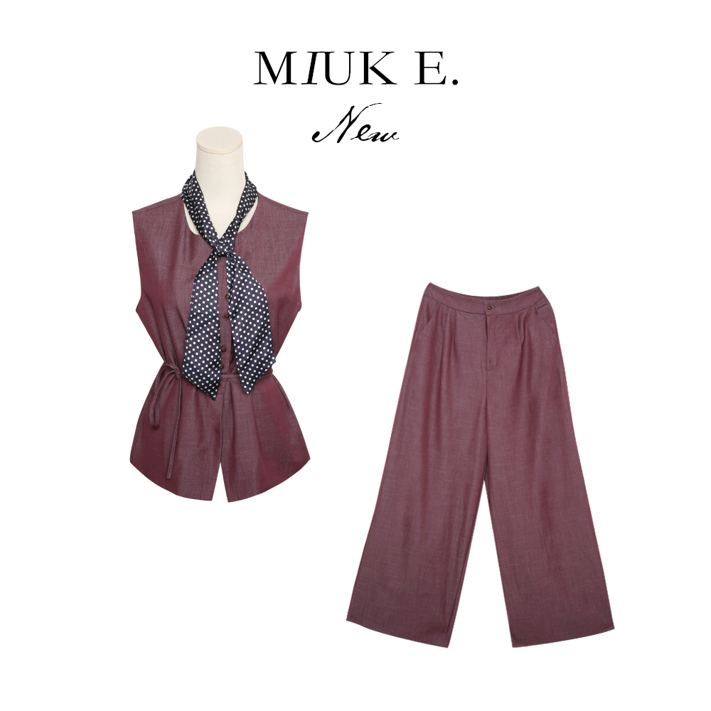MIUKE 【罗马假日】25年秋季简约时尚套装女上衣裤子两件套