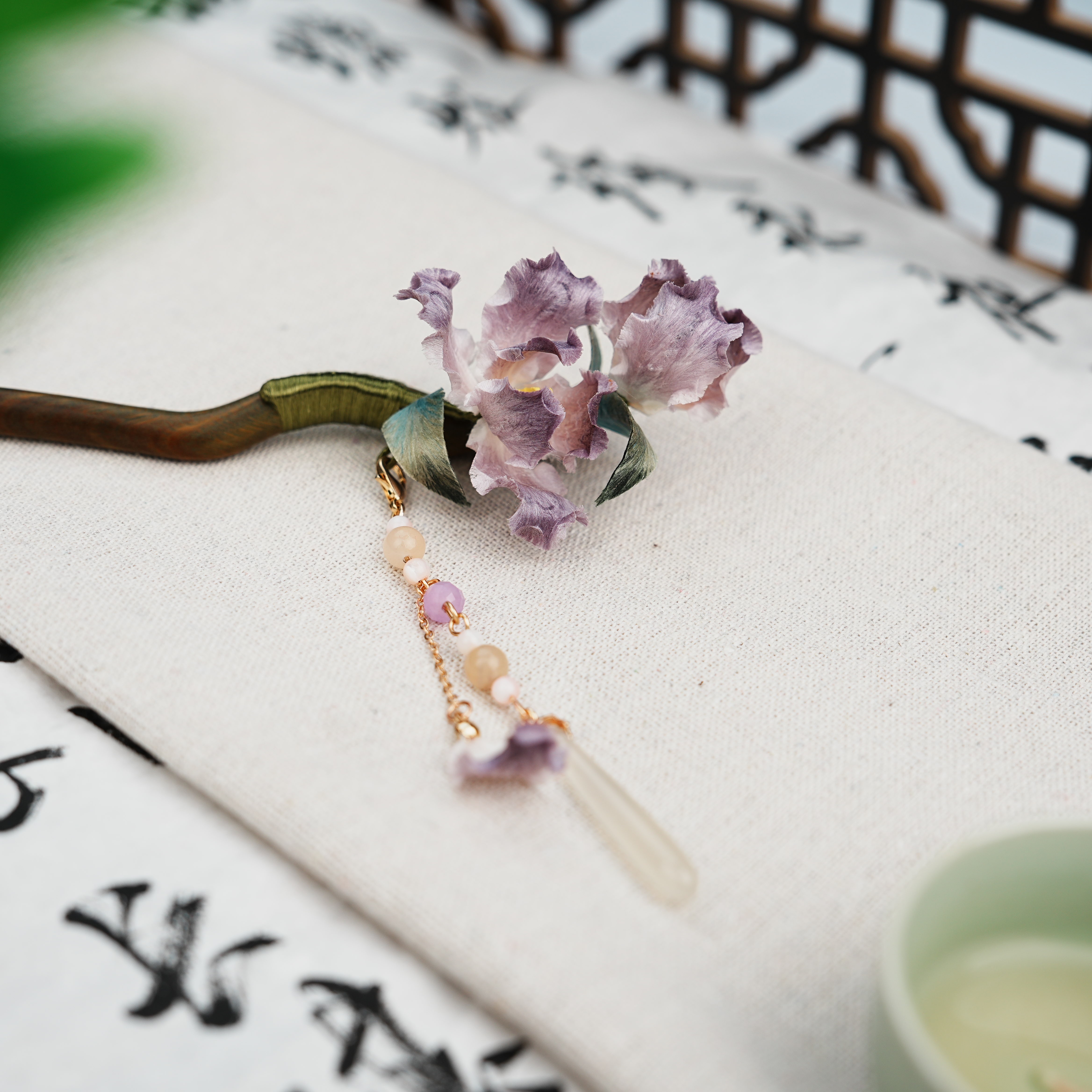 【鸢尾】 绒簪阁/非遗手工绒花发簪 国风搭配送礼