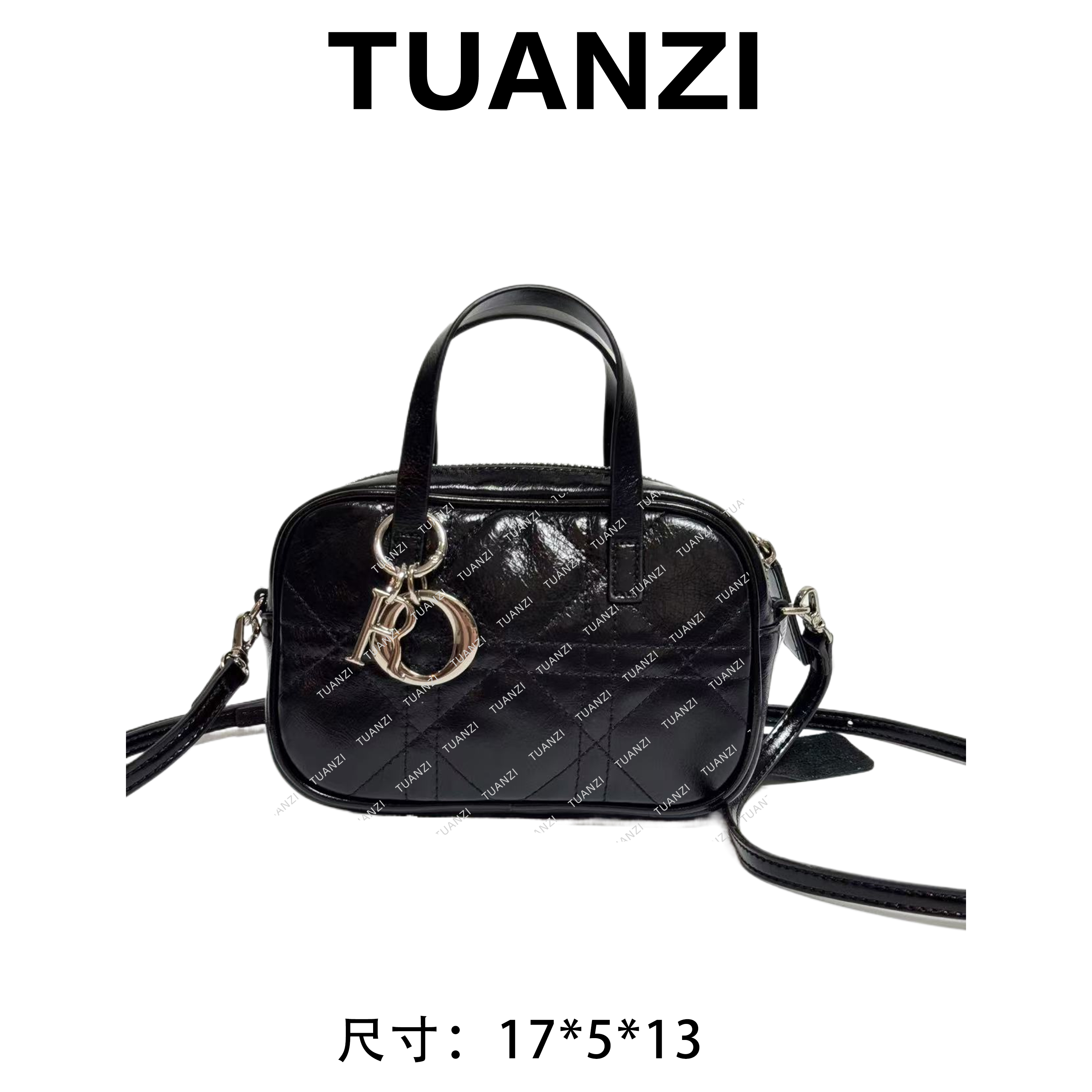 【高端玩家】春夏新款女士手提包头层牛皮斜挎女包 XKY-1190-黑色