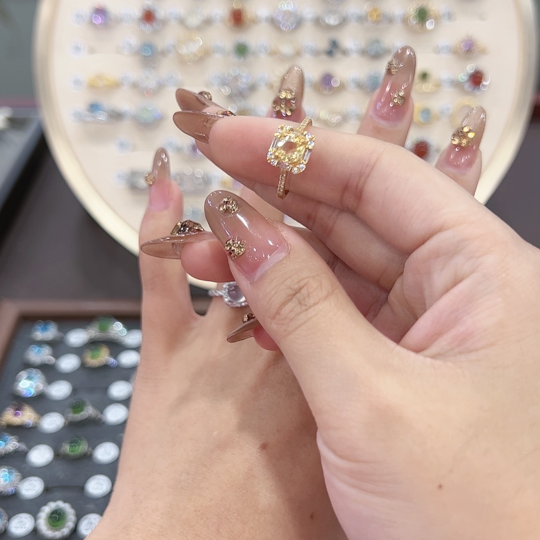 蛇纹石玉戒指银S925镶嵌