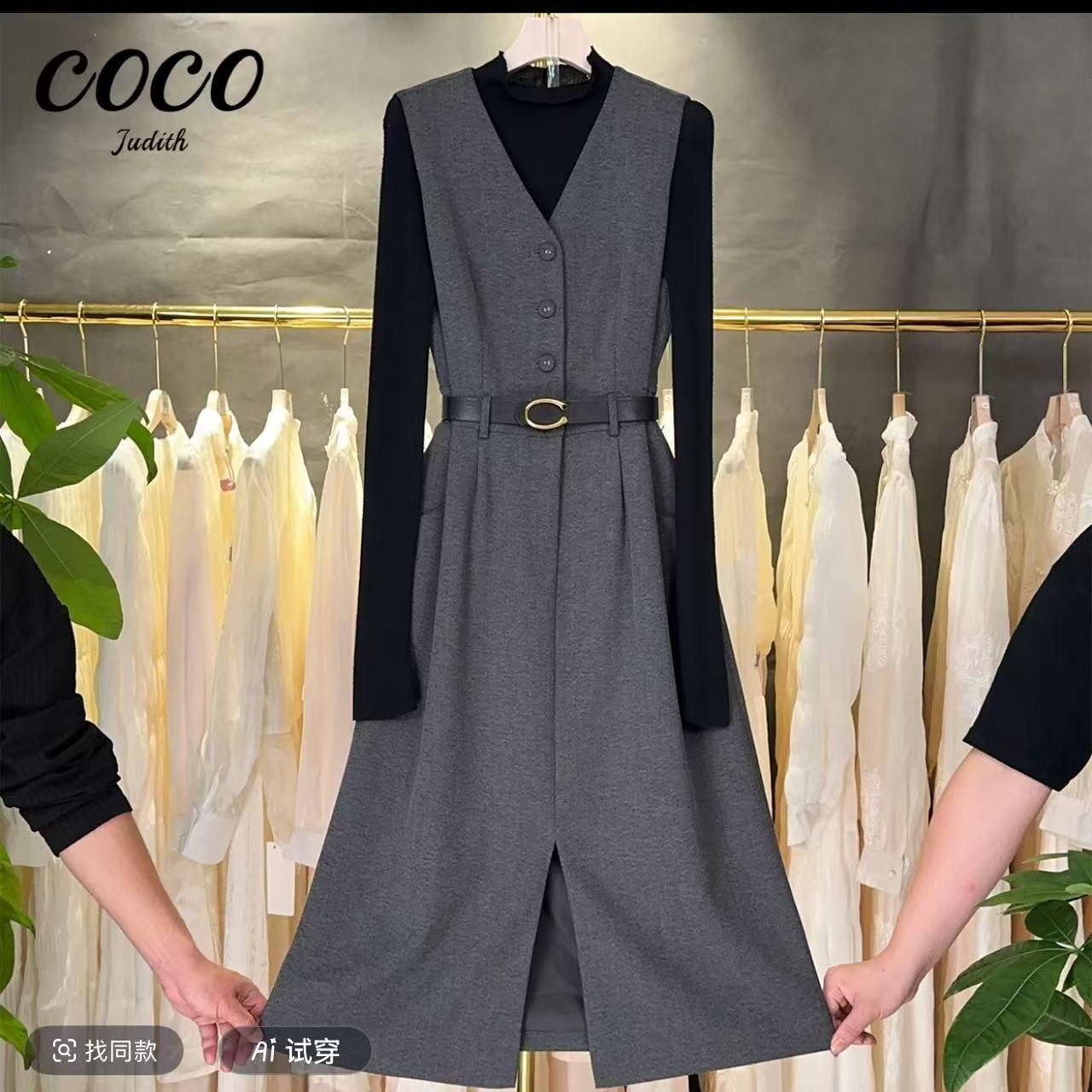 F88  2025年新款轻奢气质显瘦时尚修身长款收腰百搭