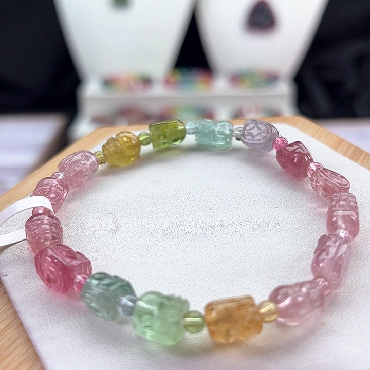 未镶嵌手链碧玺碧玺手串单圈貔貅
