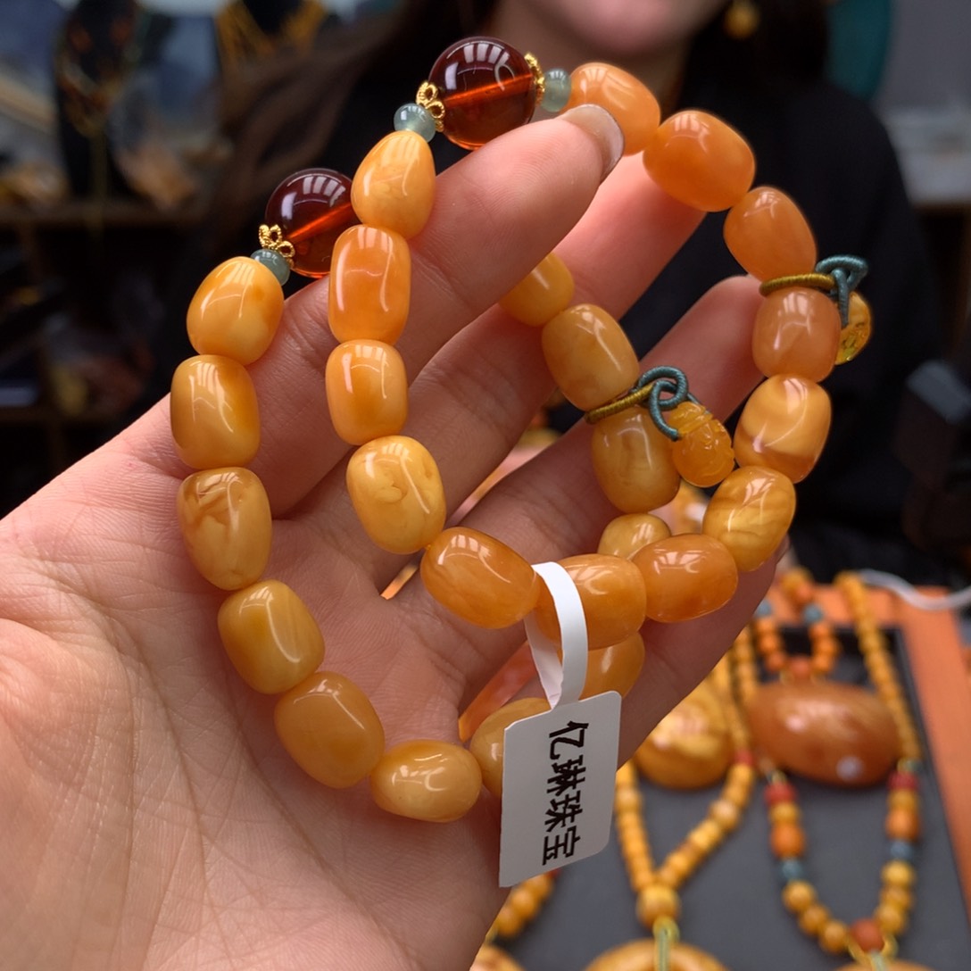 蜜蜡手串未镶嵌多样性发一