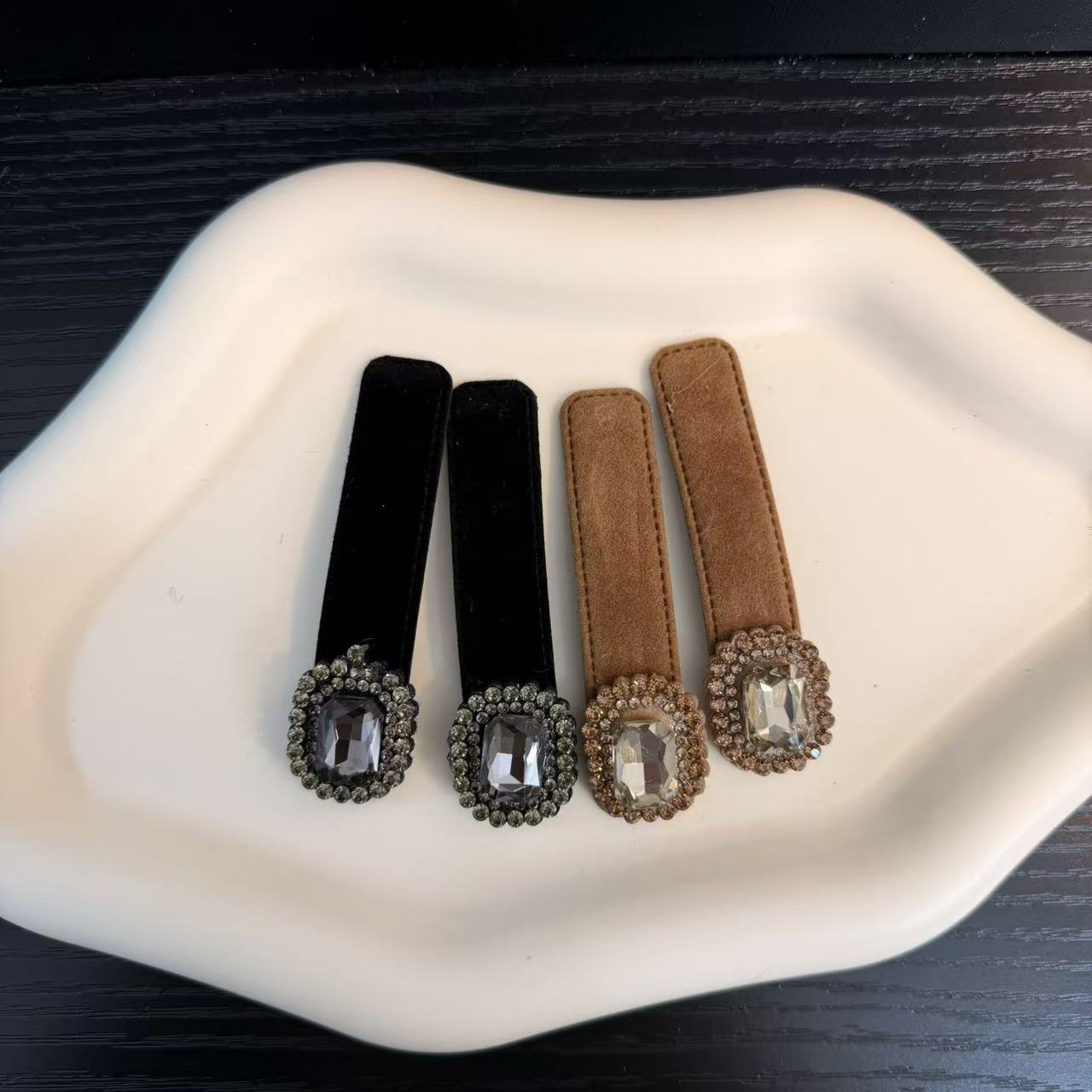 女气质简约风千金风复古风发边夹时尚简约