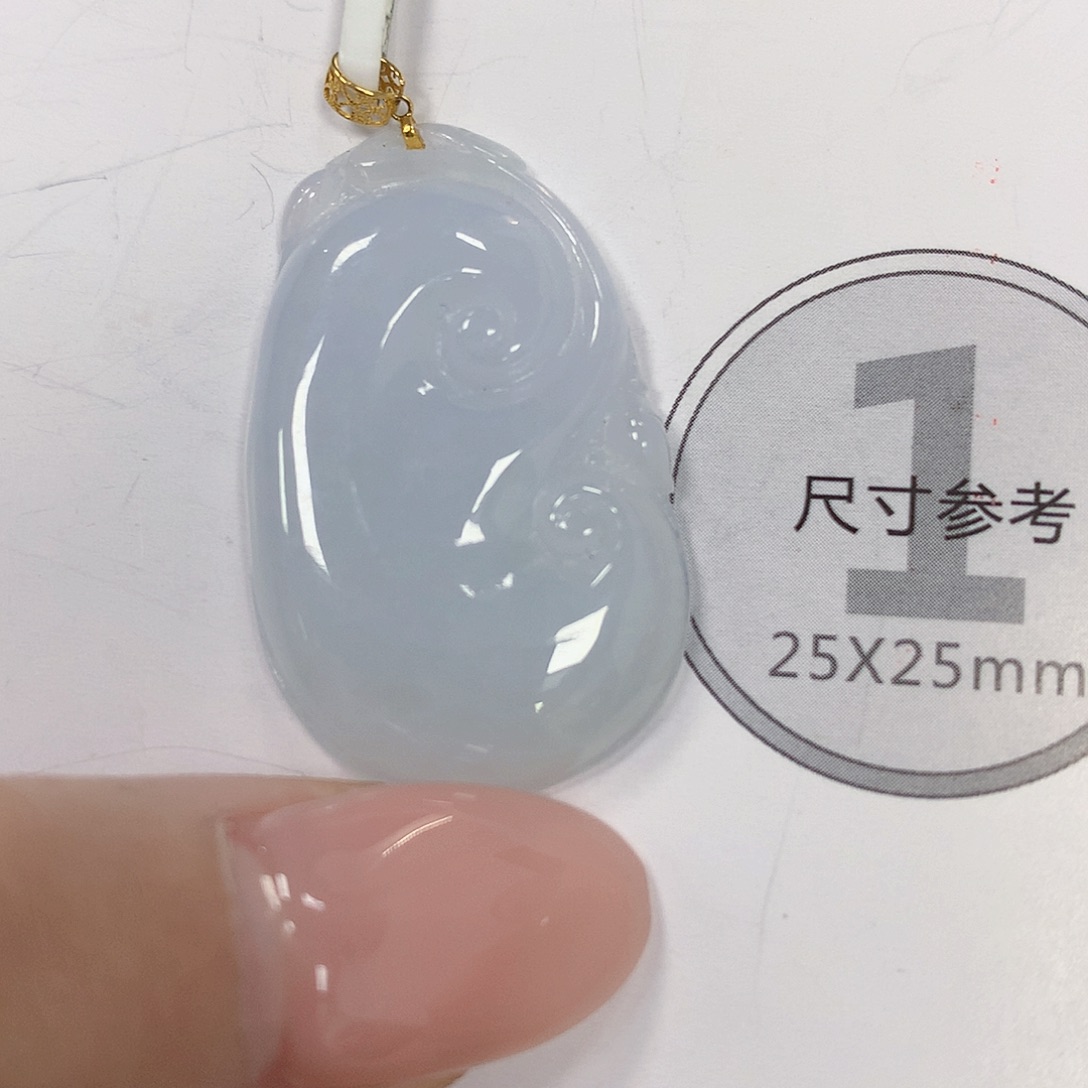 翡翠18K金镶嵌颈饰天然翡翠a货 百元以上9米证书费自理