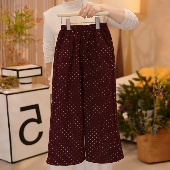 【米小洛】儿童冬季儿童休闲裤长裤休闲风韩版休闲裤波点女碎花