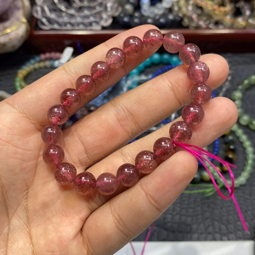 水晶手链未镶嵌草莓晶10mm