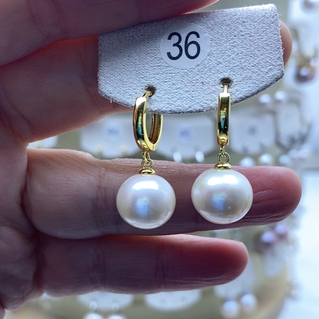 淡水珍珠耳饰银S925镶嵌