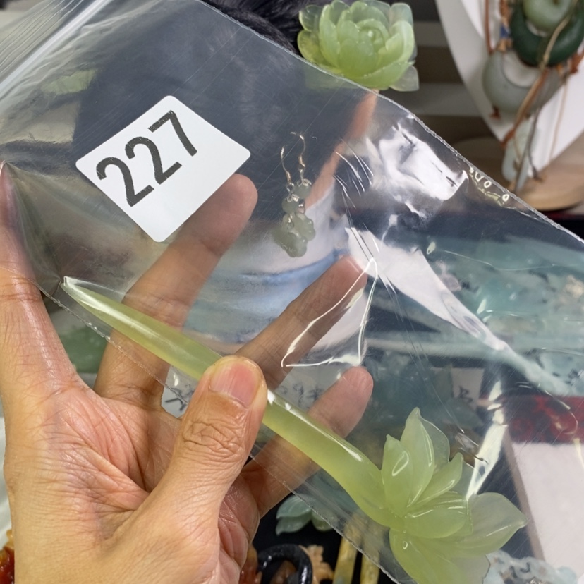 【闪购商品】岫玉发饰未镶嵌小*唆