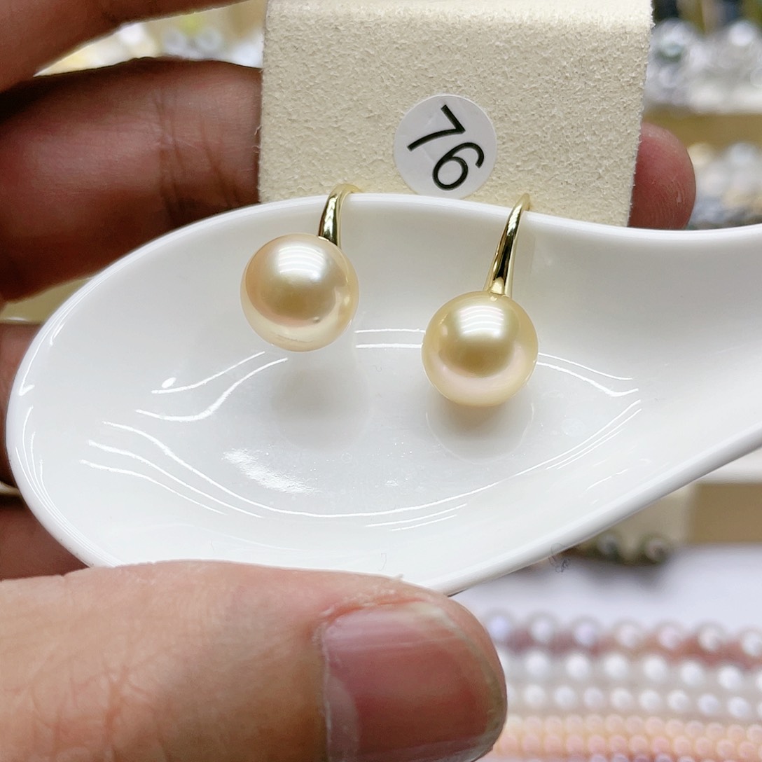海水珍珠耳饰银S925镶嵌
