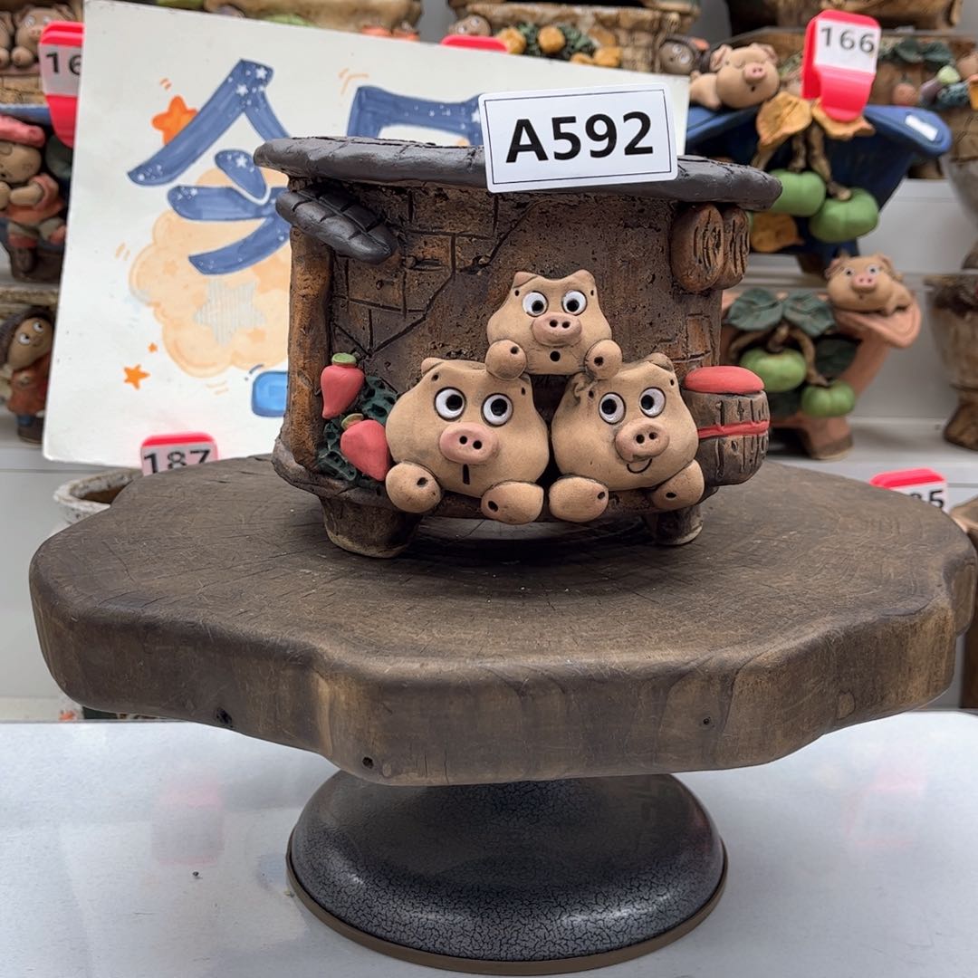 红陶花盆592粗陶