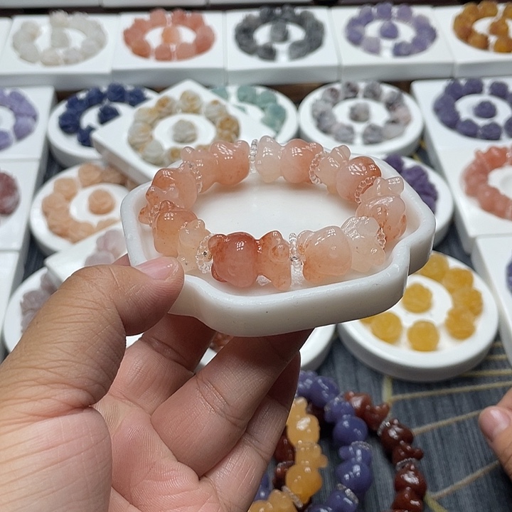 石英质玉（非洲翠）合金手串