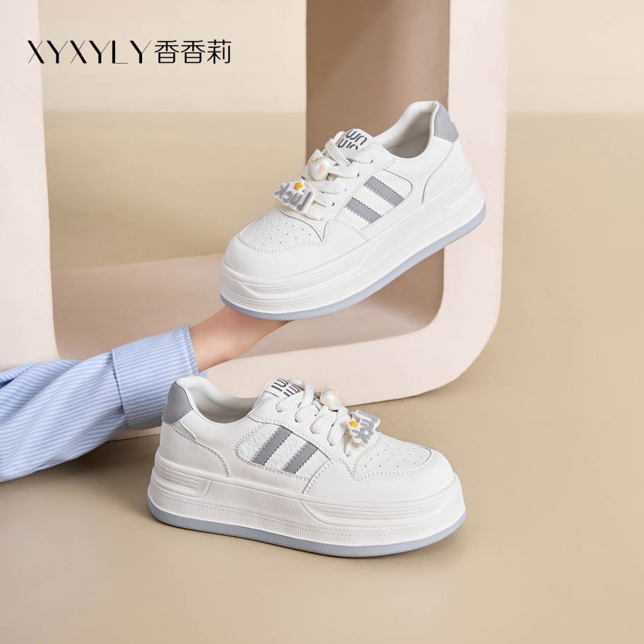 香香莉31500厚底小白鞋女新学院风百搭小个子增高休闲鞋2025秋