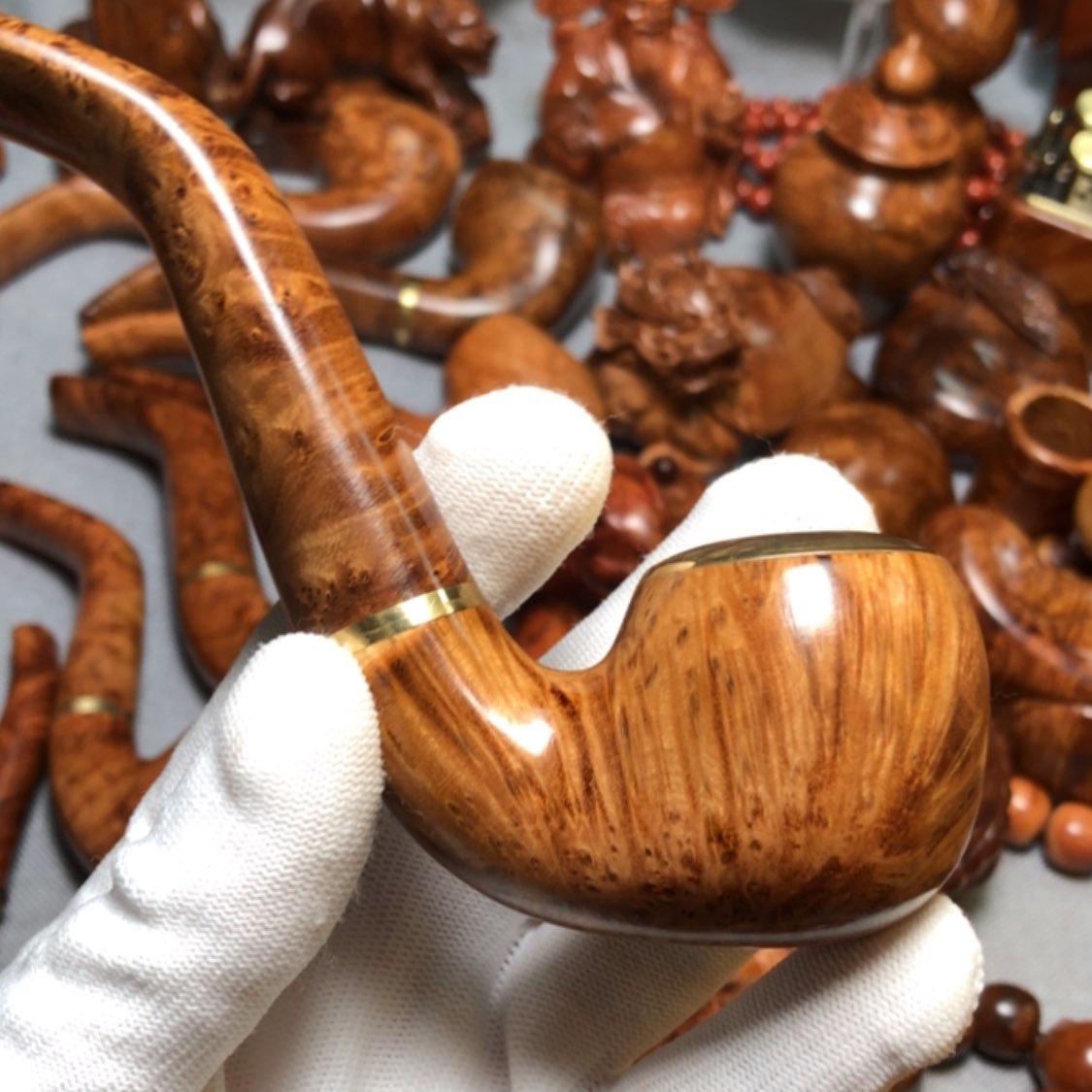 【闪购商品】木麻梨疙瘩火琉璃手把件