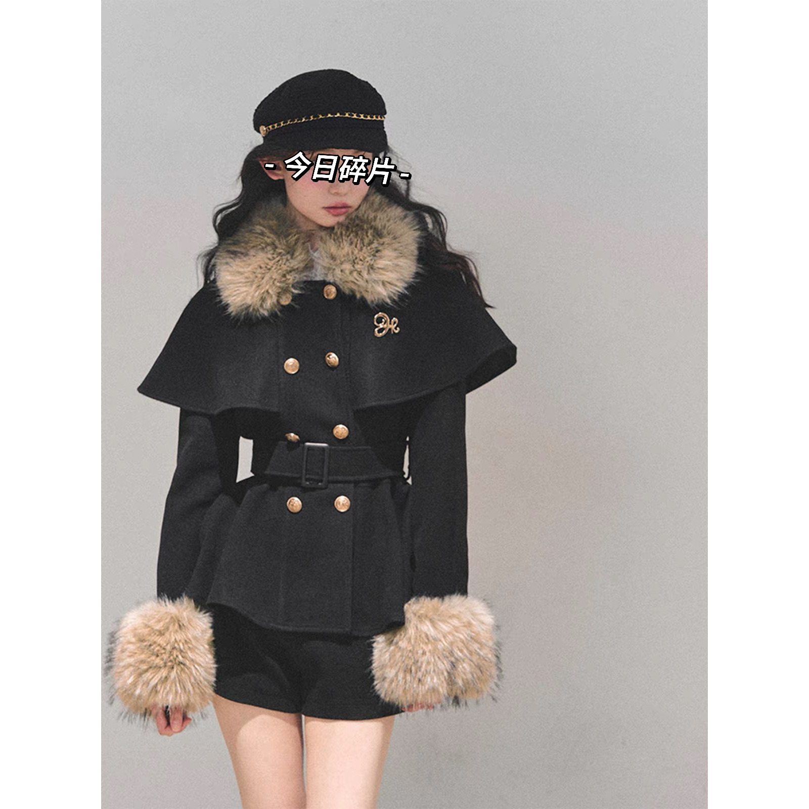 雪国的余温   法式富家千金套装裙女冬外套两件套