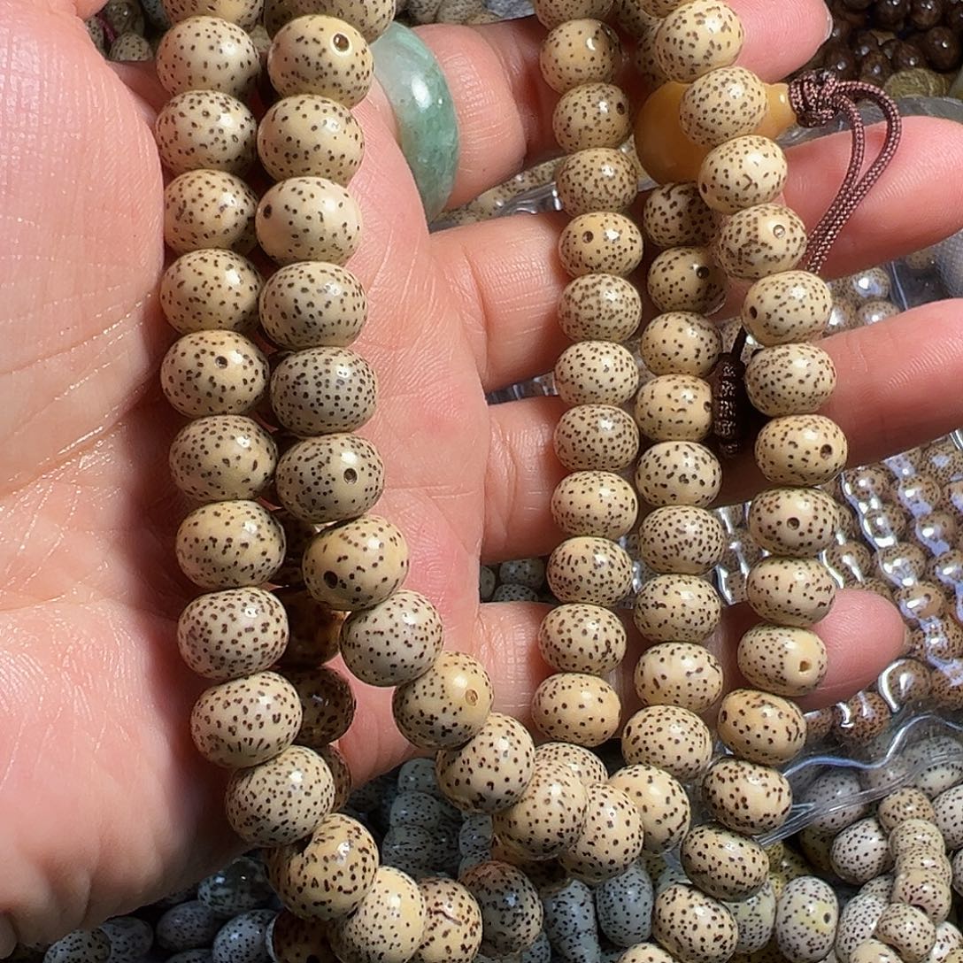 清***守星月菩提手串星月菩提脱脂陈子