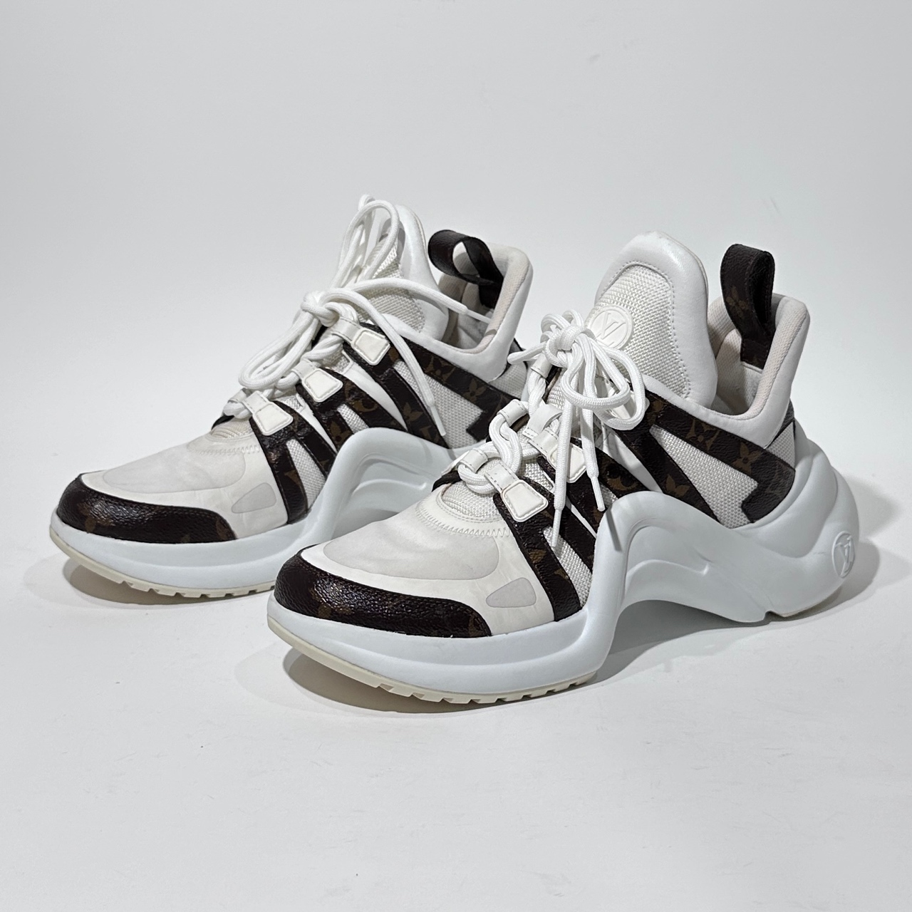 95新 LouisVuitton/路易威登 39码 97新 LV 白老花老爹鞋/ML1280