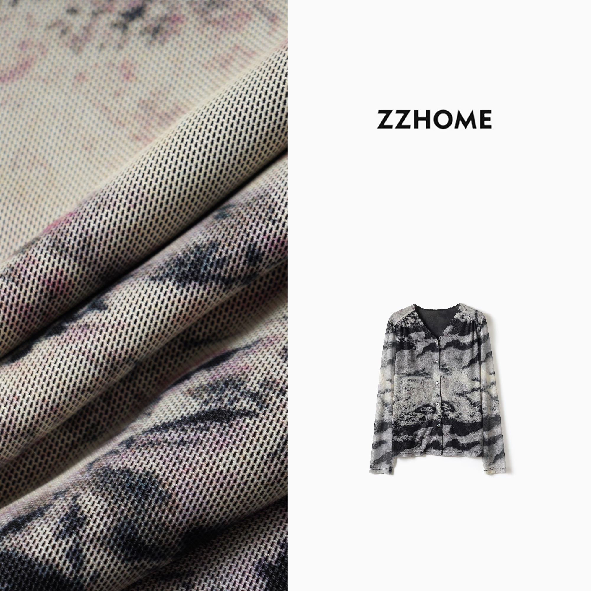 ZOZO HOME | 纹理之美泼墨晕染网纱潮流女装防晒长袖开衫q173661p