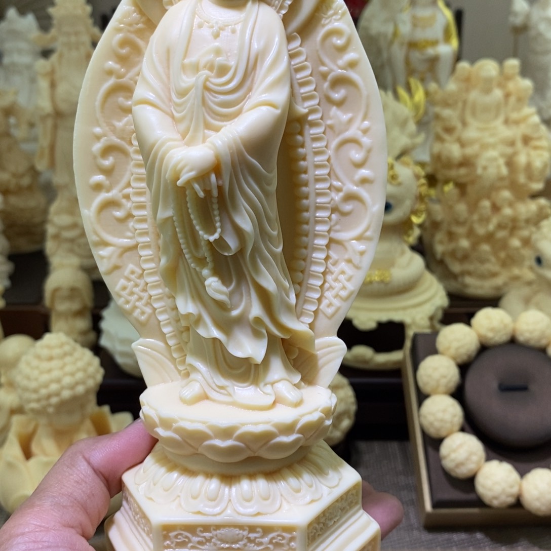 菩提根/象牙果把件象牙果心经屏风观音