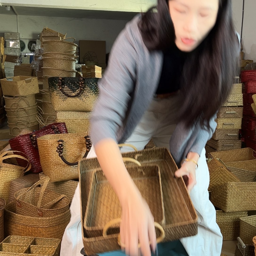 草编草编包/草编收纳盒带瑕疵