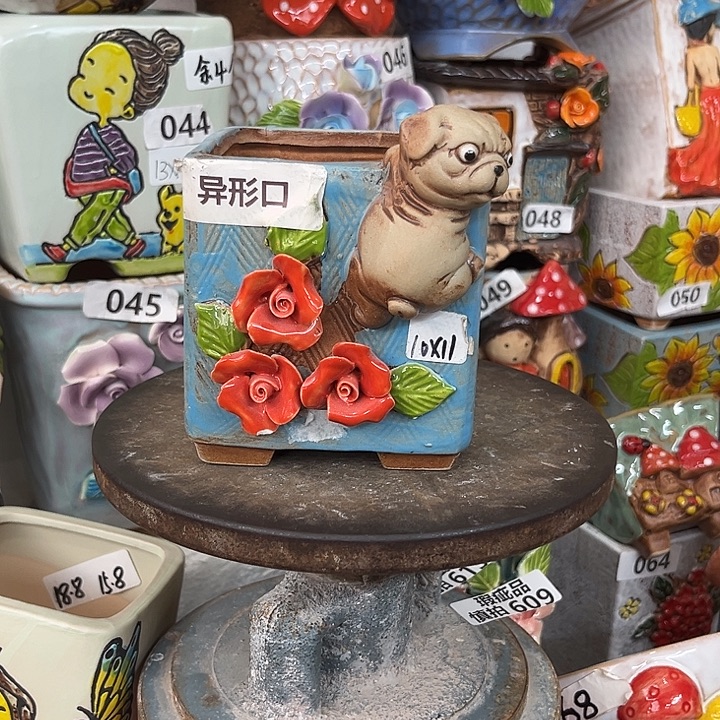 紫砂花盆粗陶材质多肉花盆