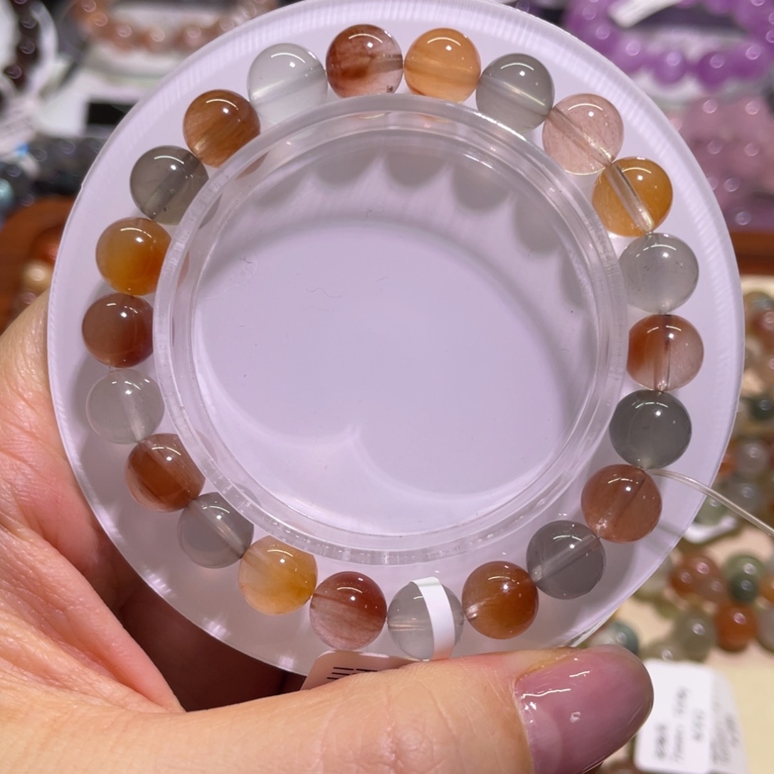 未镶嵌手链水晶8mm彩兔毛