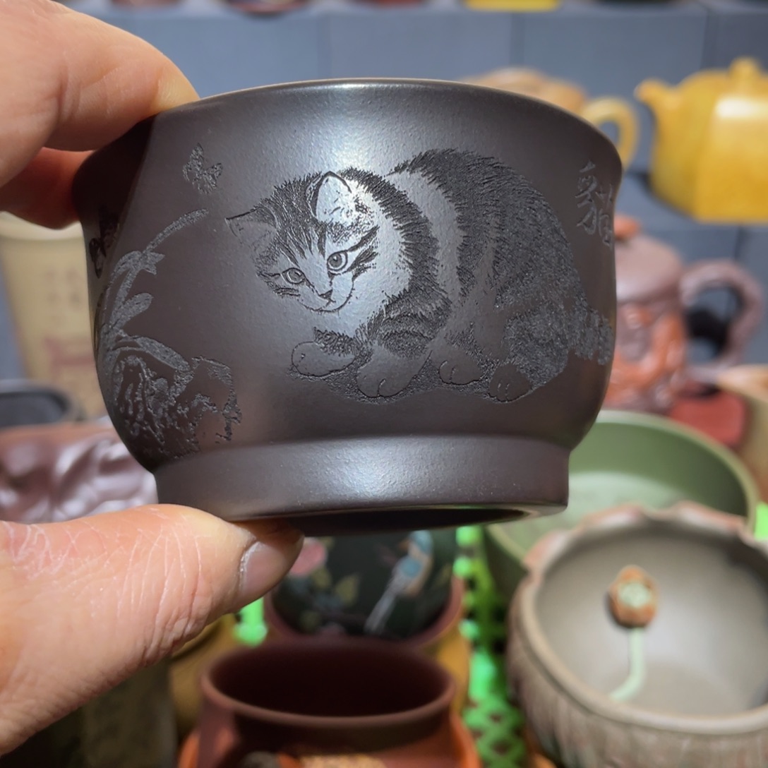 原矿紫砂手工主人杯