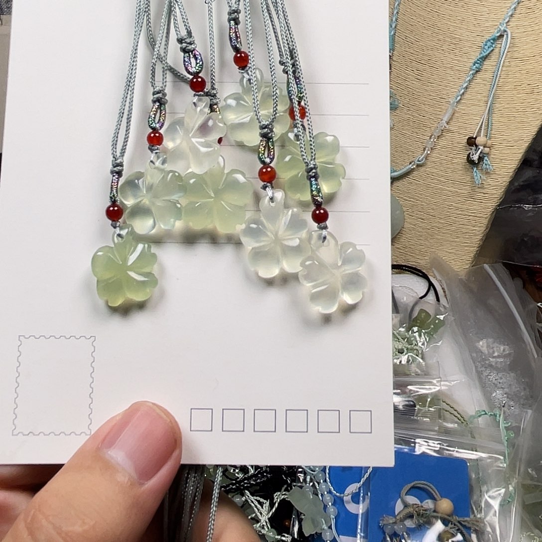 蛇纹石玉合金颈饰