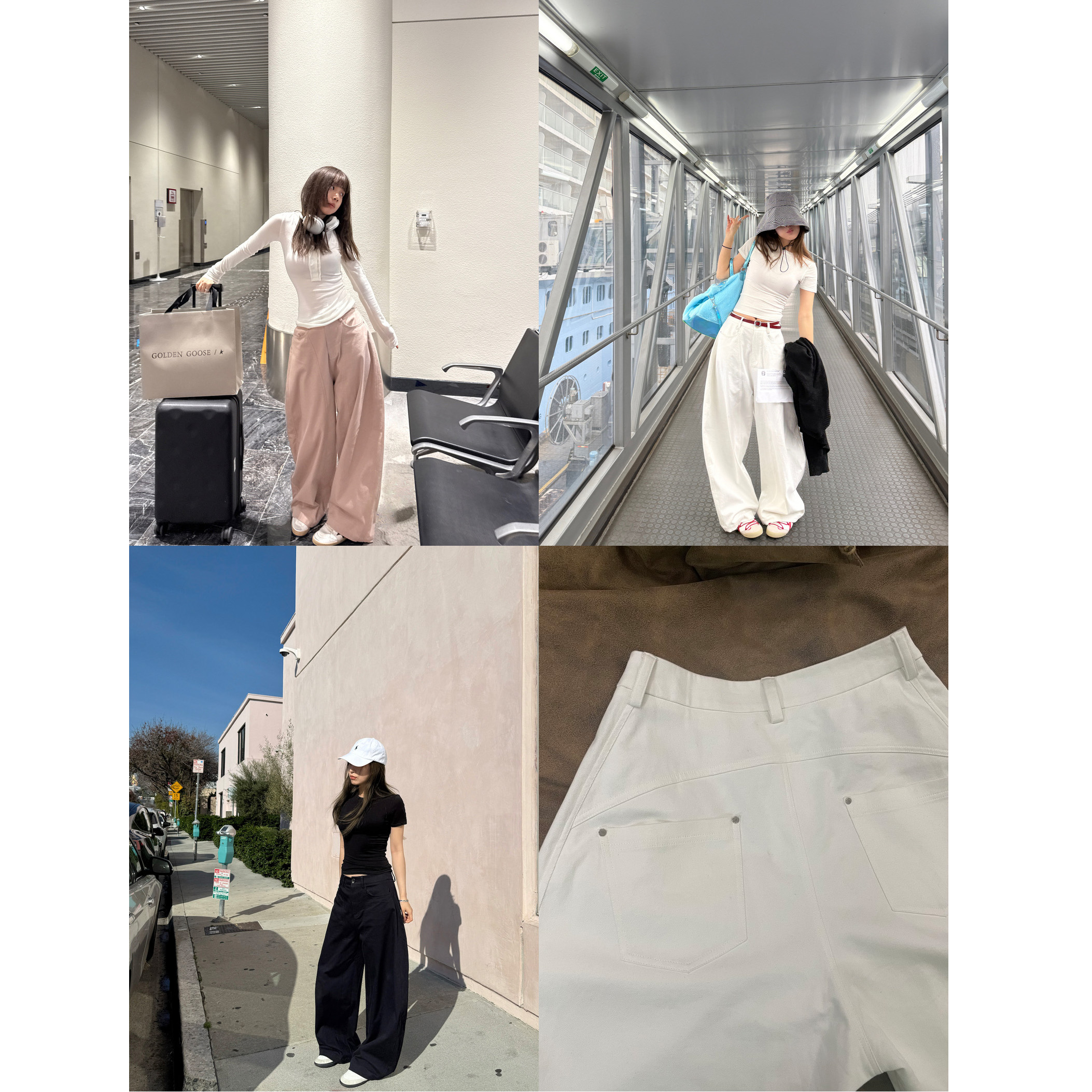 【弯刀裤】水洗阔腿长裤宽松休闲时尚百搭显瘦高腰垂感拖地裤20836