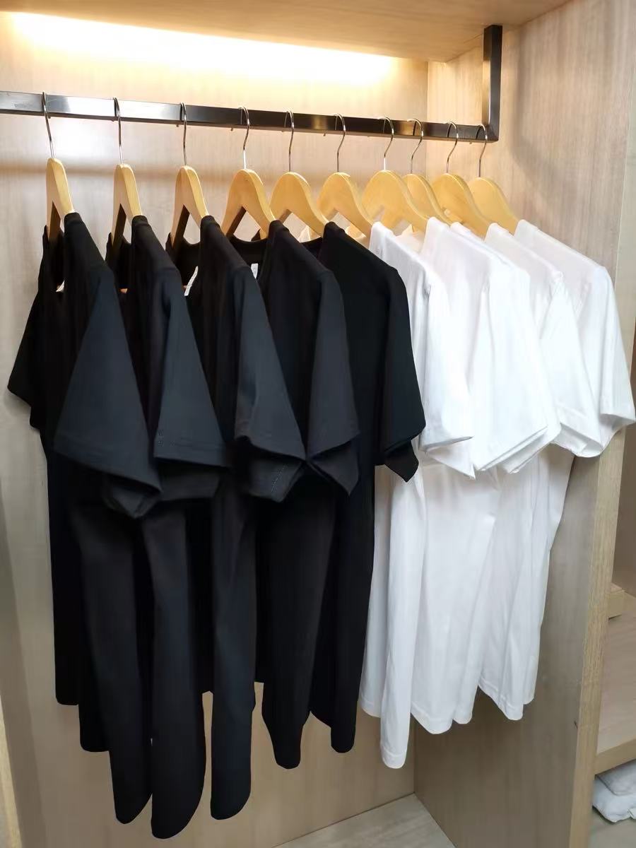 设计感纯色正肩短袖t恤长袖外套显瘦夏季百搭上衣