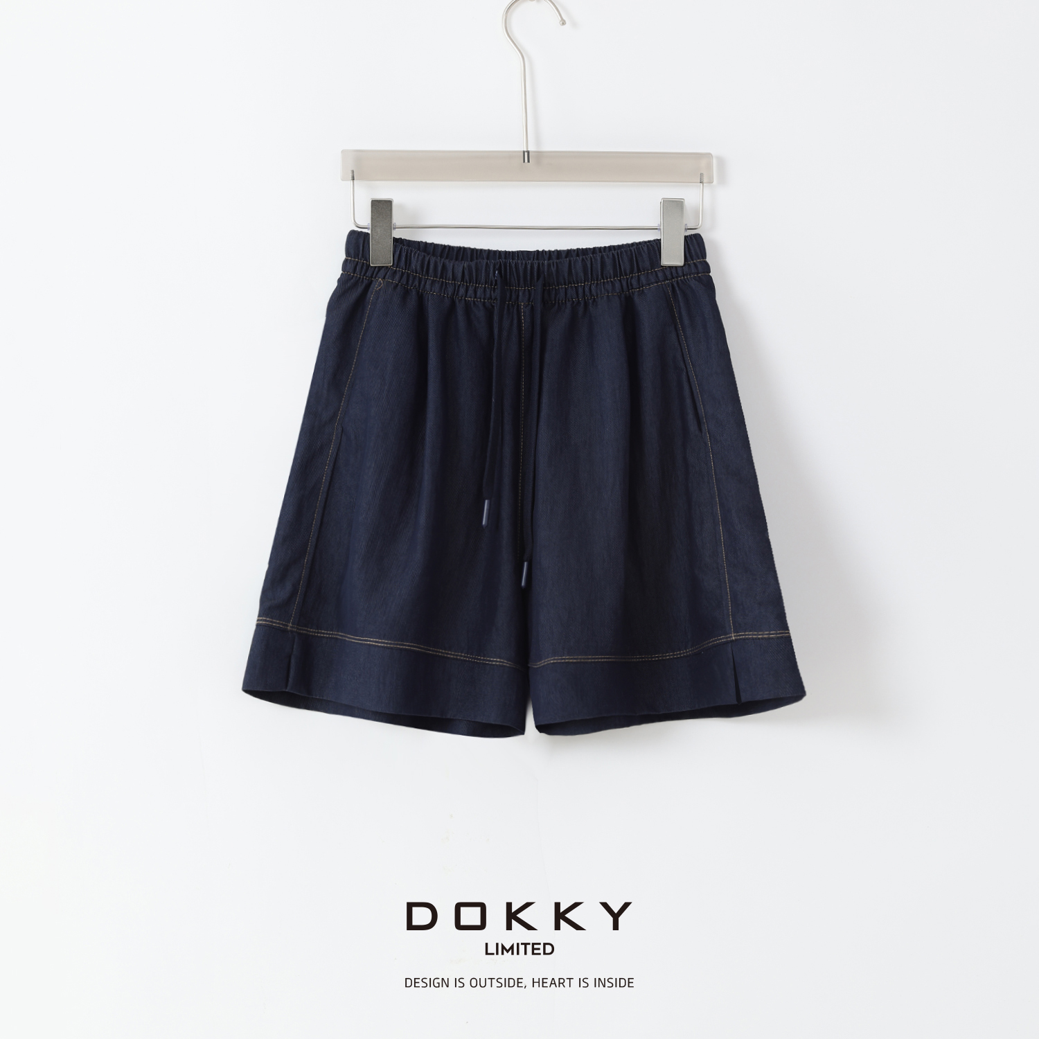 Dokky「线雕短裤」明线设计.显瘦宽松休闲裤LB0174