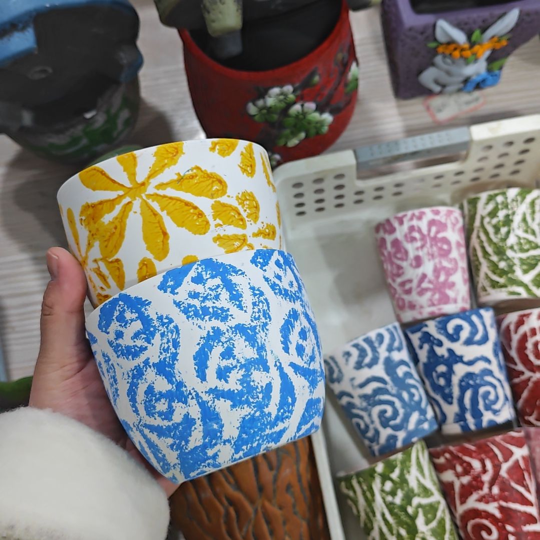 红陶吸水透气的白陶花盆凑满12发货