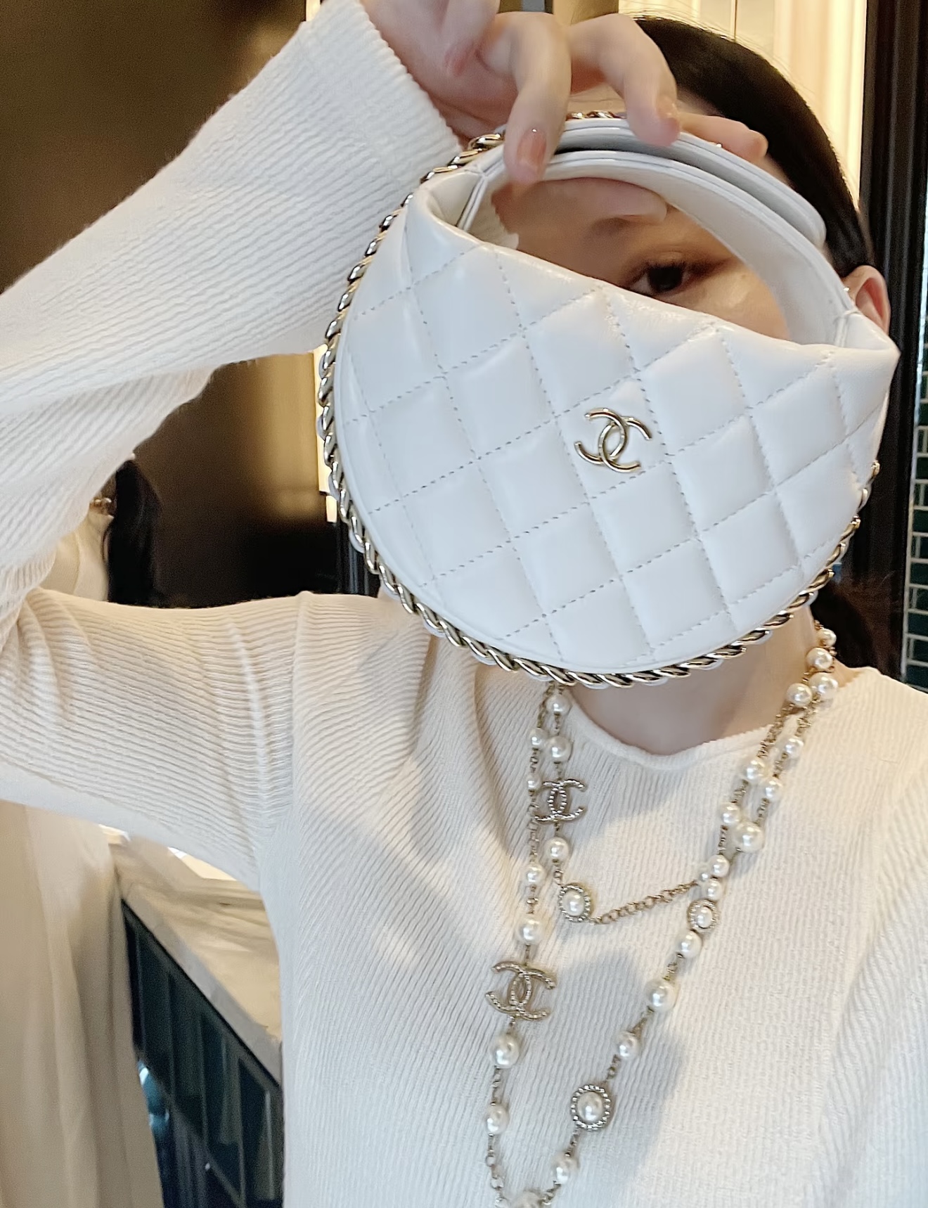99新 Chanel/香奈儿 23C白金呼啦圈包 16631607