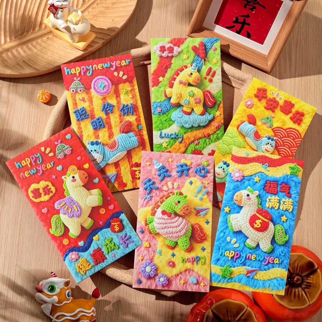 2026马年红包裸眼5D创意加厚可爱中式过年红包