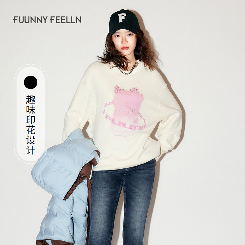 FF||佛冬季休闲卫衣女圆领时尚印花宽松韩版FM00739