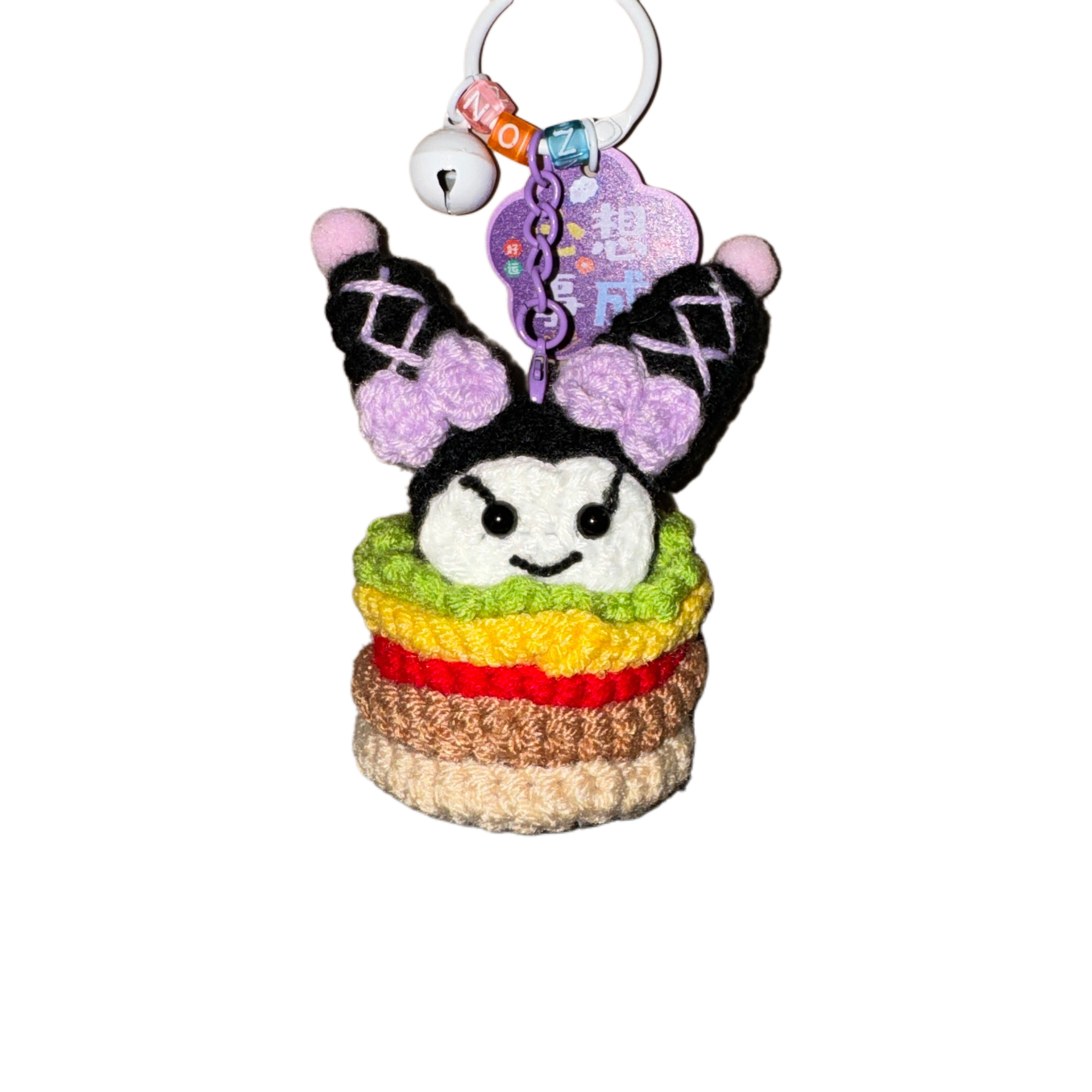 【成品】羽毛球手工针织汉堡帕恰狗包包钥匙扣毛线挂件玩偶勾线小狗