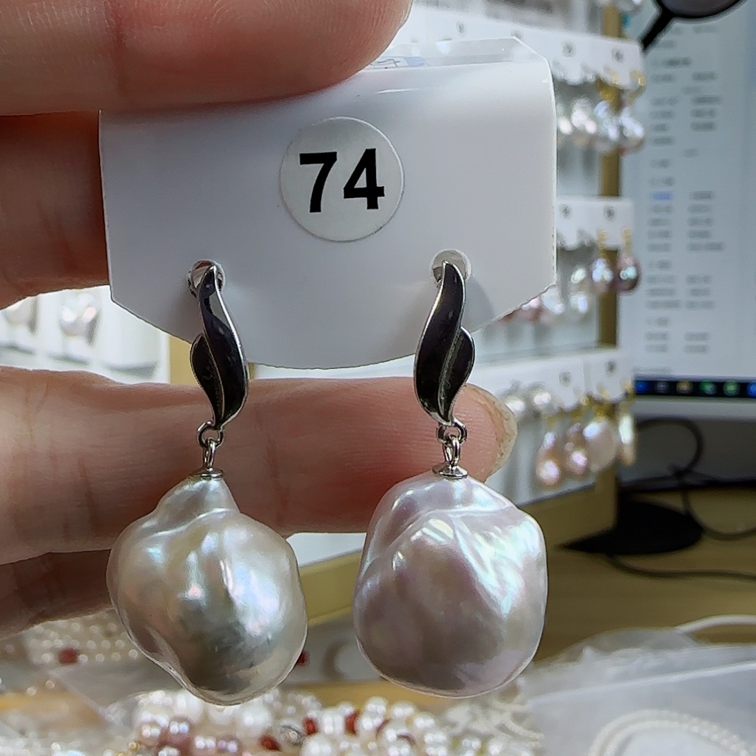 淡水珍珠耳坠（特价有瑕）银S925镶嵌