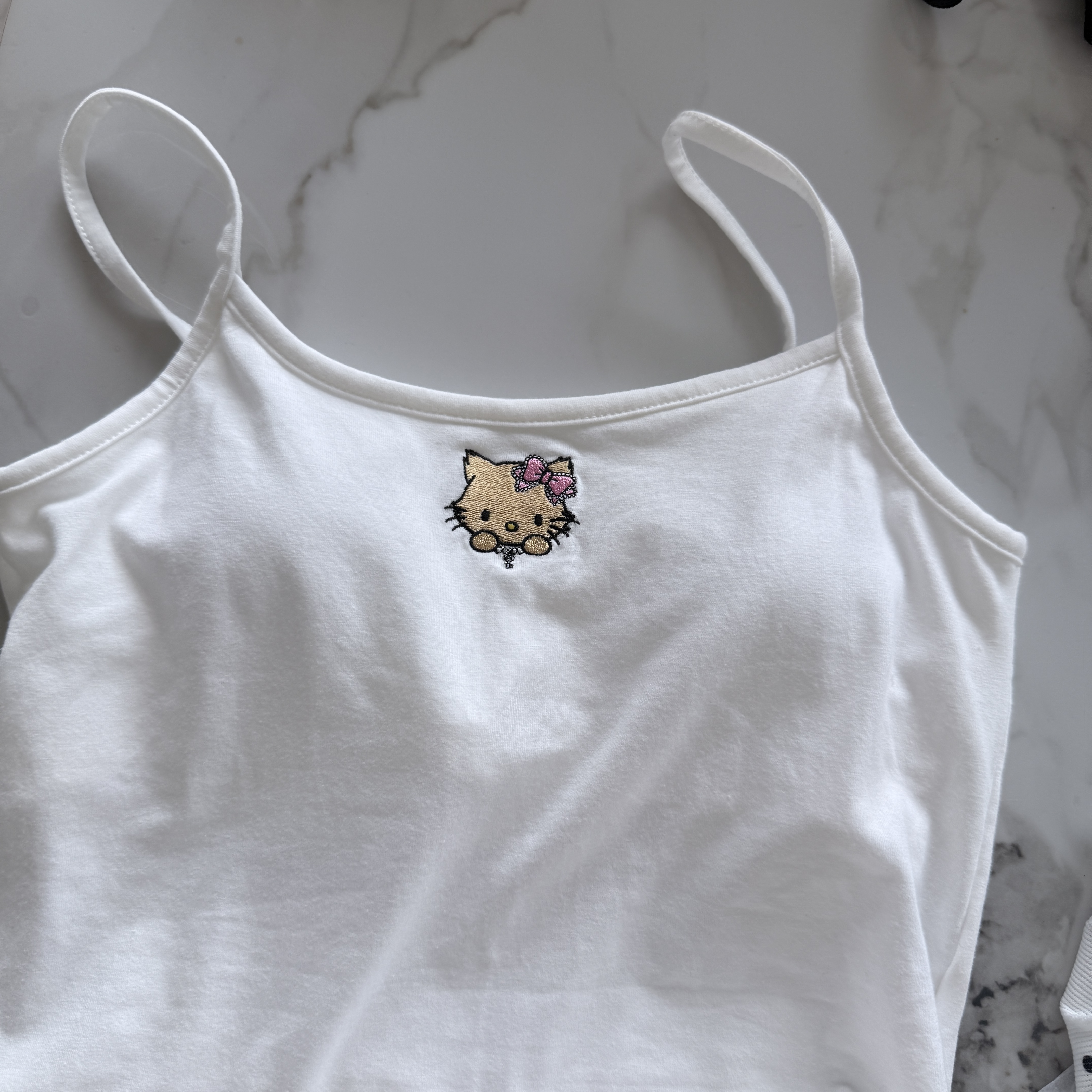 【东京限定】Hello Kitty 白色黑猫头Kitty 白色 短袖 T恤