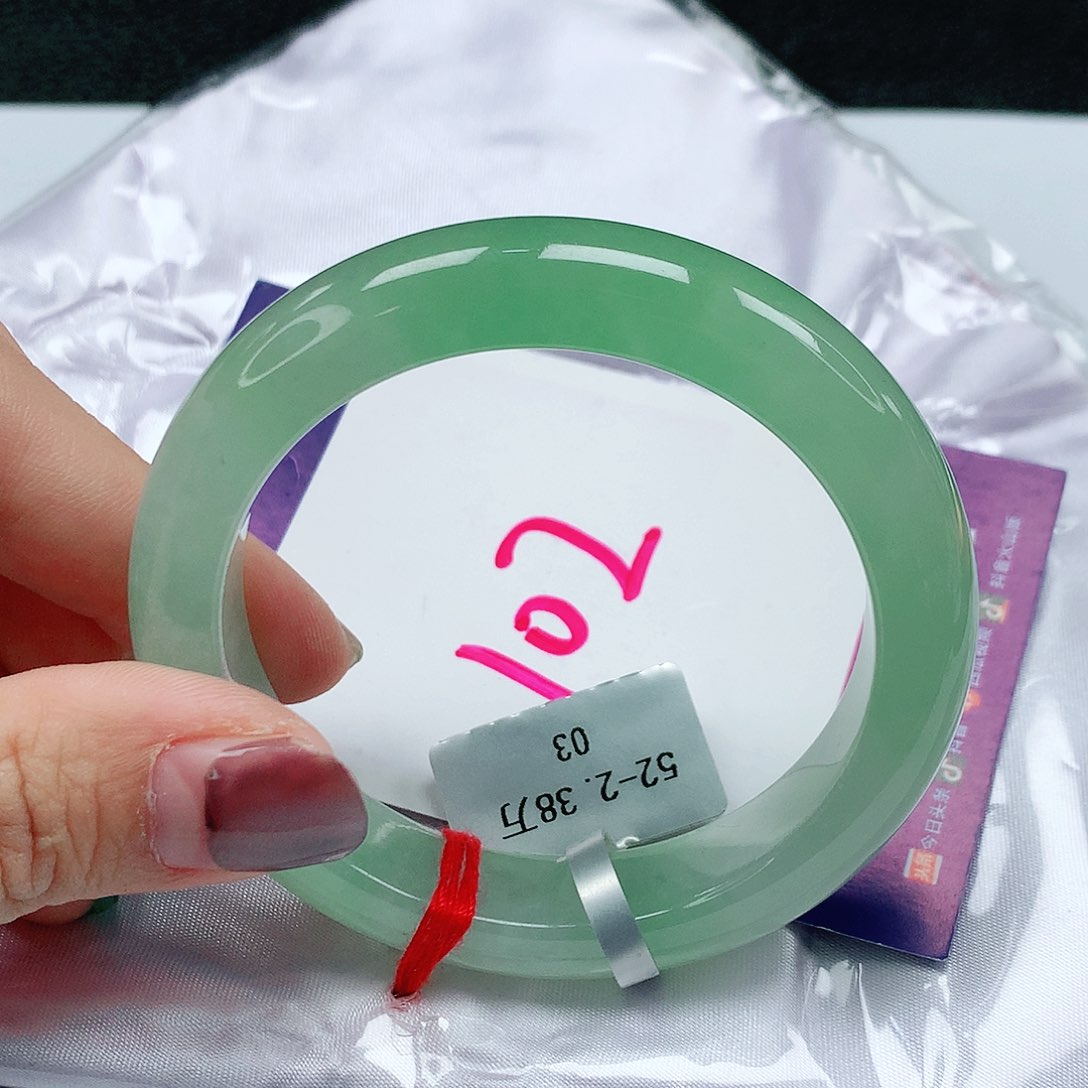 翡翠手镯未镶嵌52圈缅甸天然翡翠A货