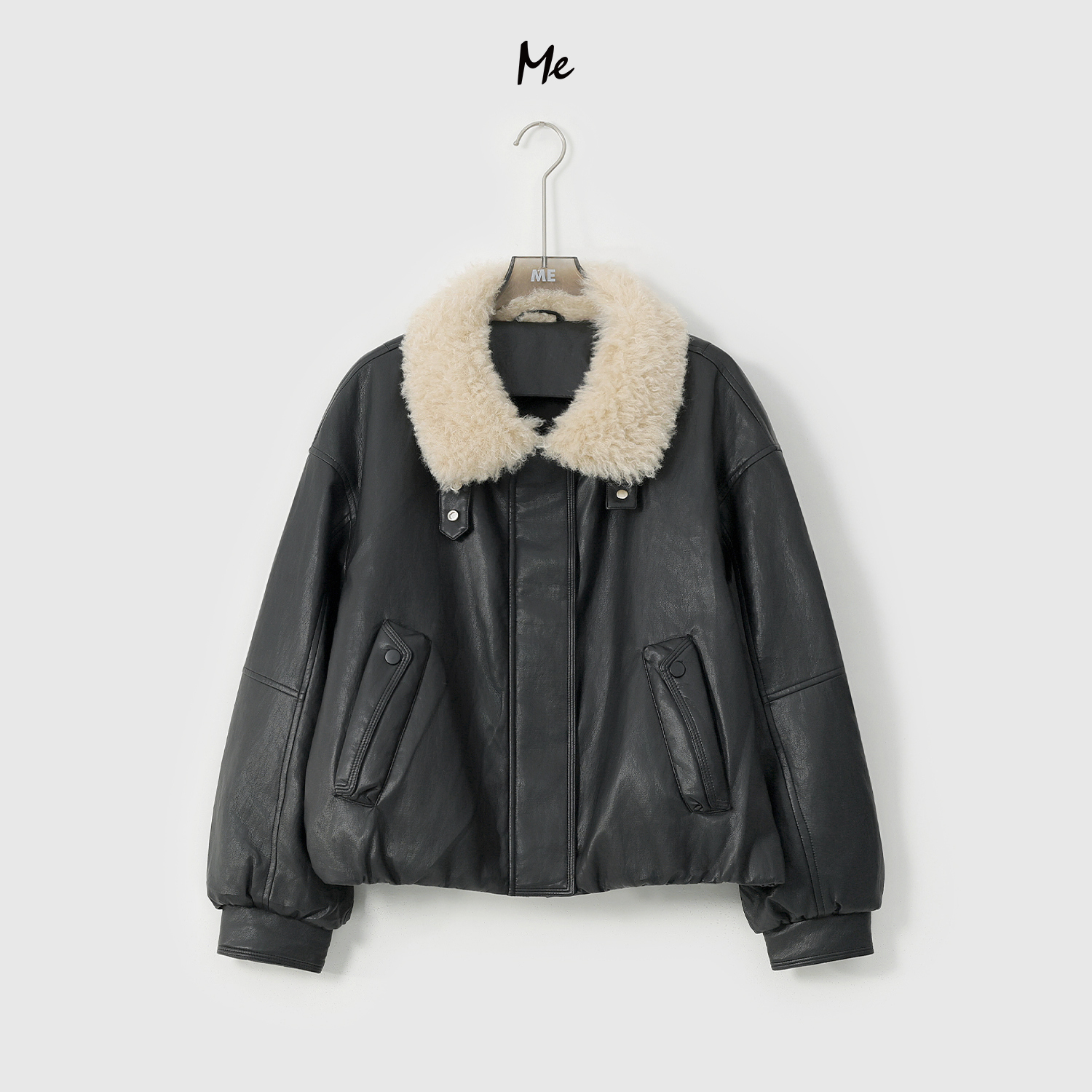 ME【泰迪派克系列魔法鹅绒服】泰迪毛领做旧时尚保暖羽绒服MESA3486