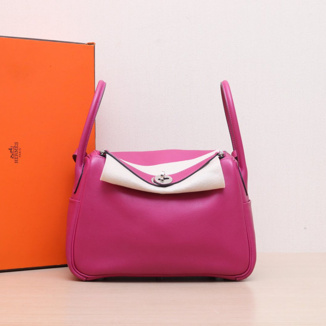 95新 Hermes/爱马仕 积分姑姑842965Lindy 26 L3玫瑰紫  A刻包