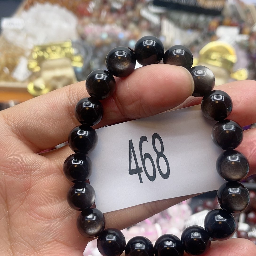 黑曜岩手链未镶嵌手链