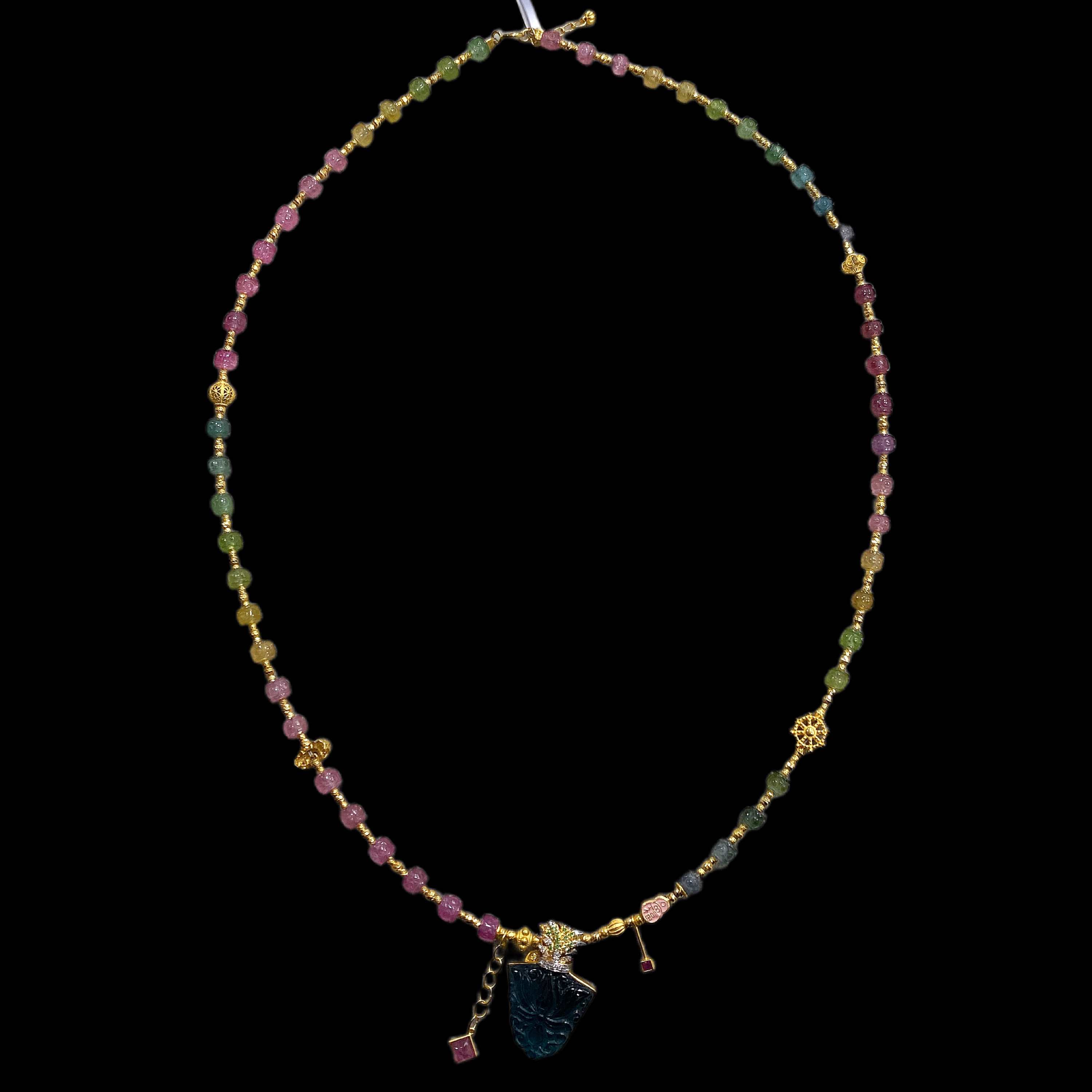 N2612碧玺项链18K孤品