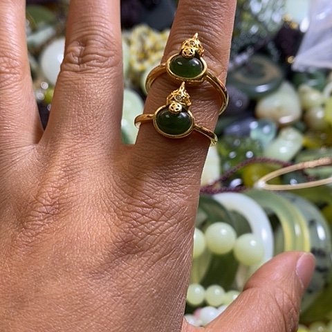 和田玉戒指合金两个