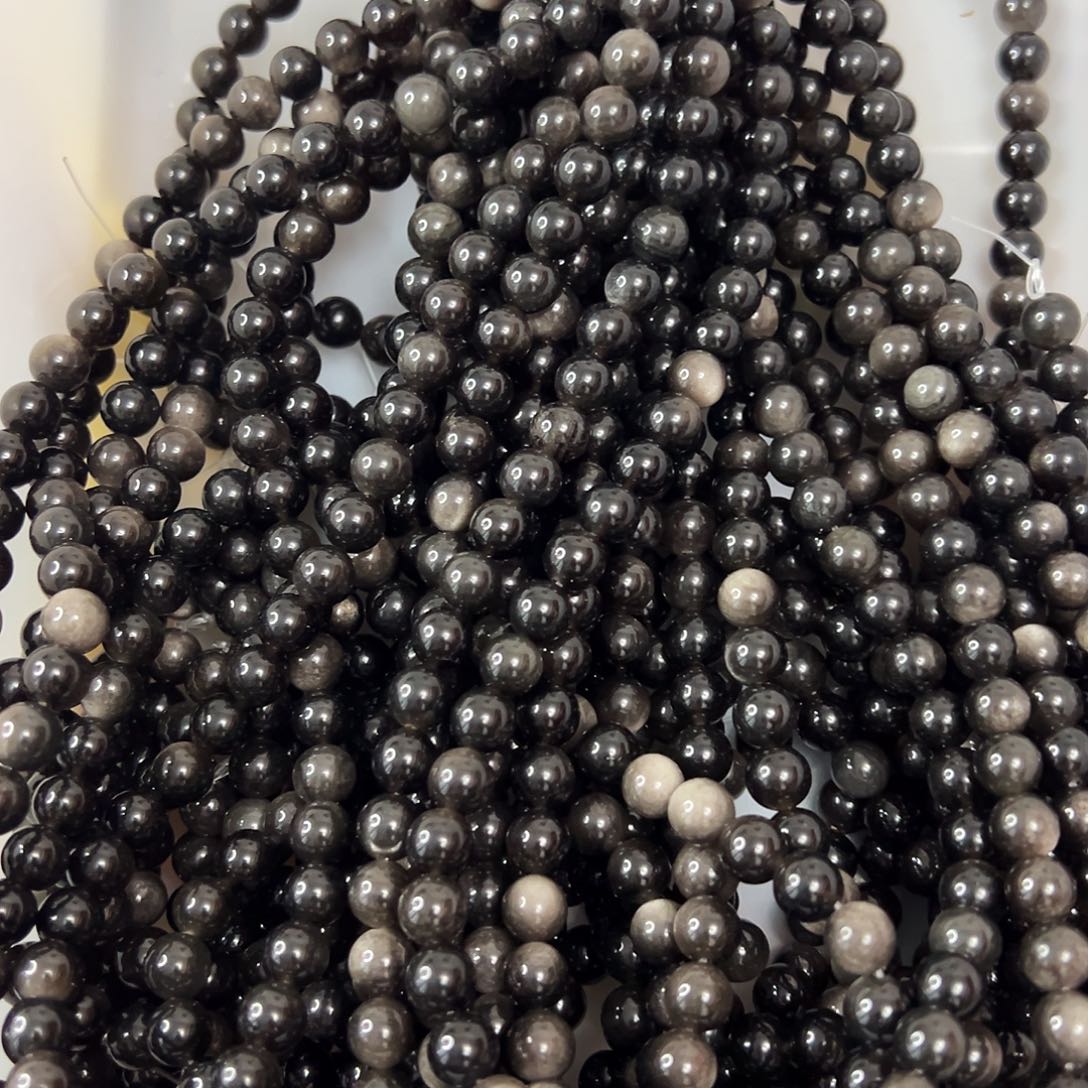 玛瑙/玉髓未镶嵌珠宝半成品，卡8银耀石一条