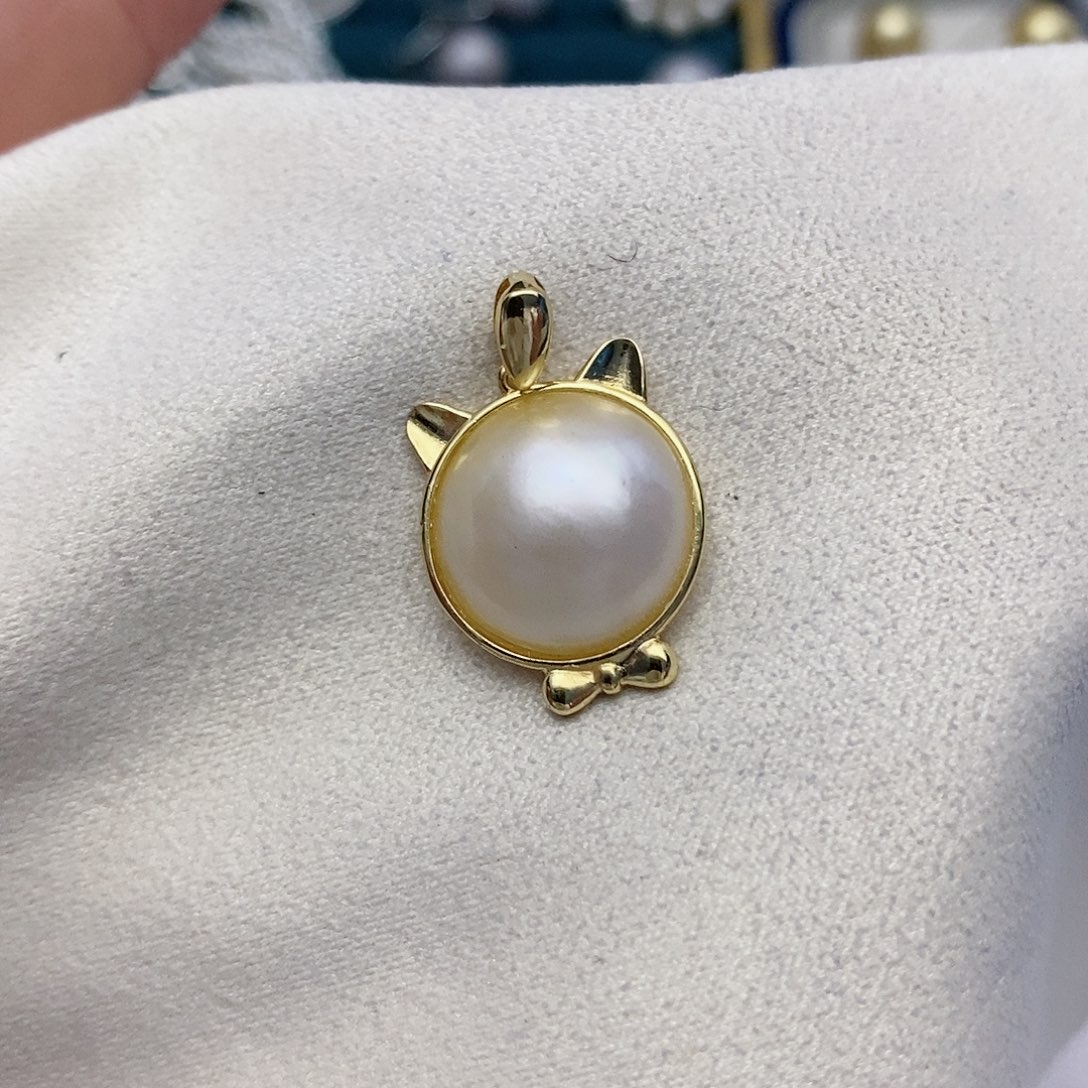 【闪购商品】拼合珍珠（马贝珠）颈饰银S925镶嵌54