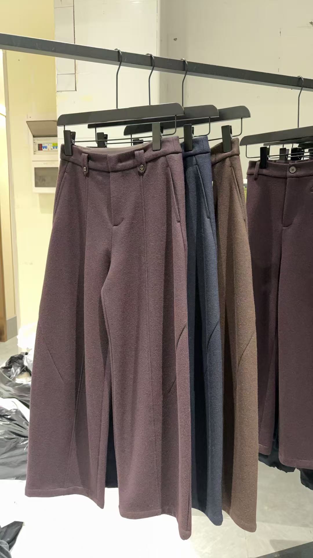 17352极简风阔腿裤秋冬休闲裤宽松简约时尚西装百搭