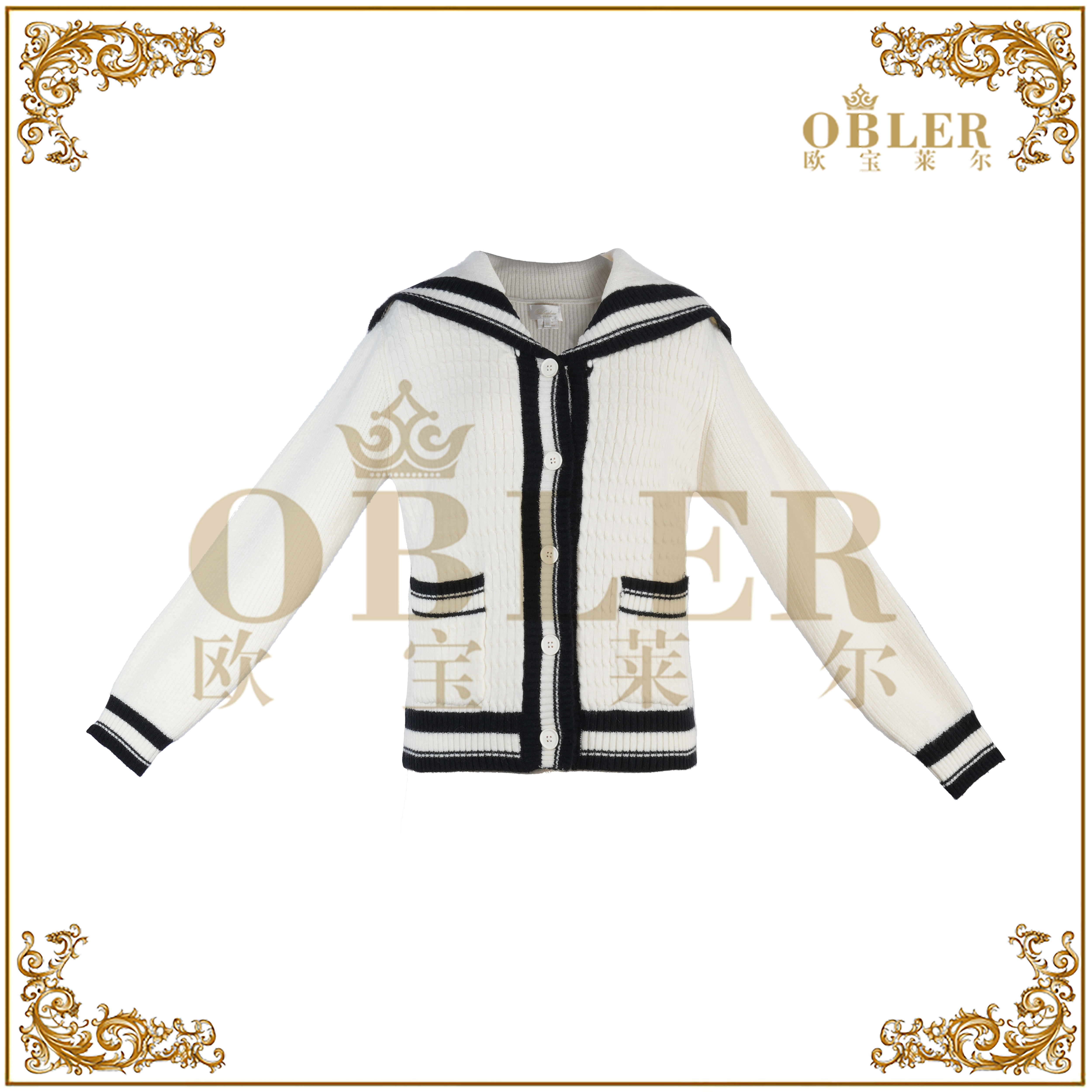 【欧宝莱尔】新款气质时尚轻奢女装毛衣305-A-25106