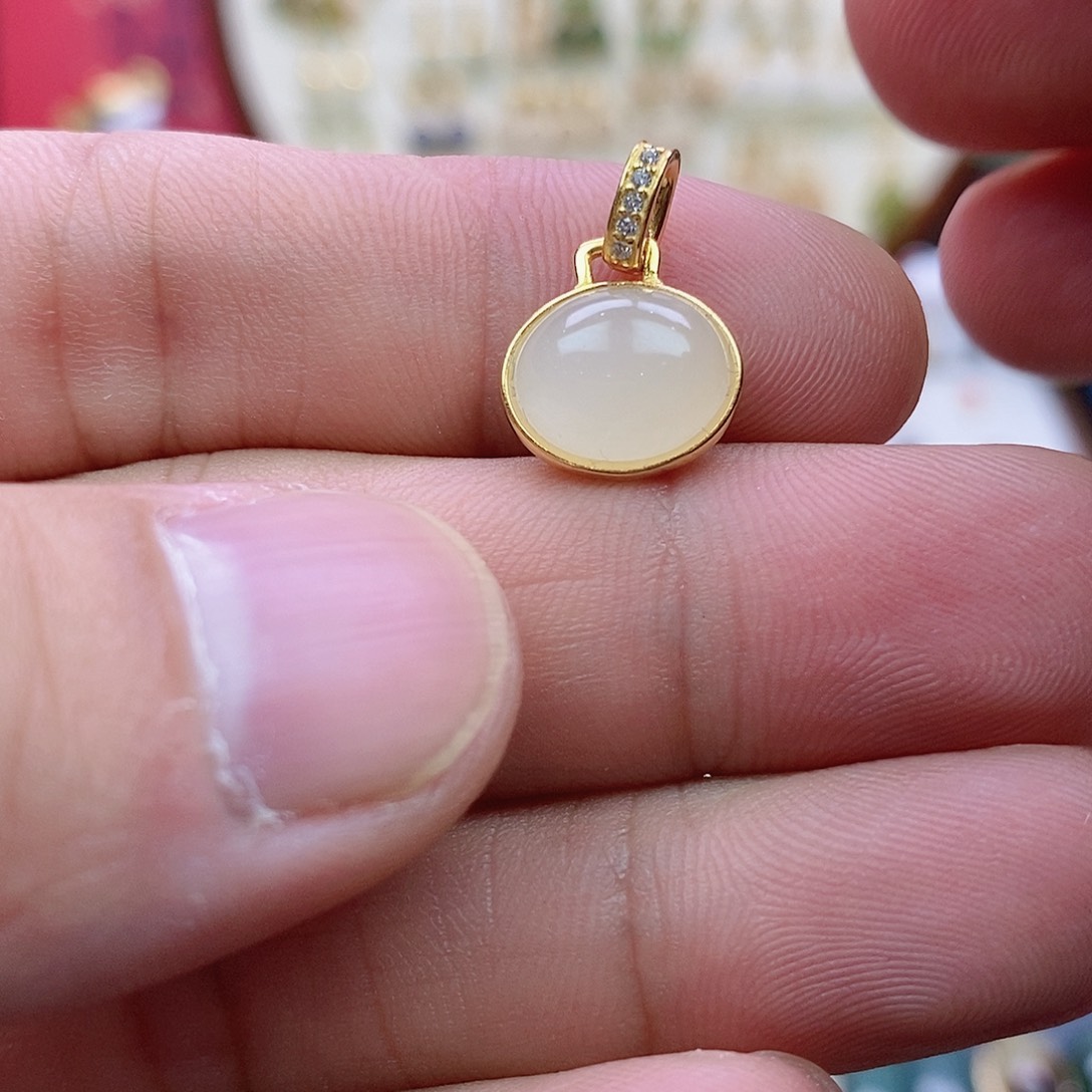 吊坠(不含链)银S925镶嵌和田玉