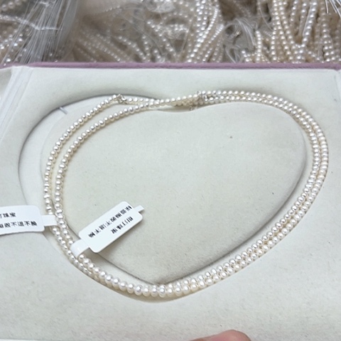 淡水珍珠珍珠项链银S925镶嵌17